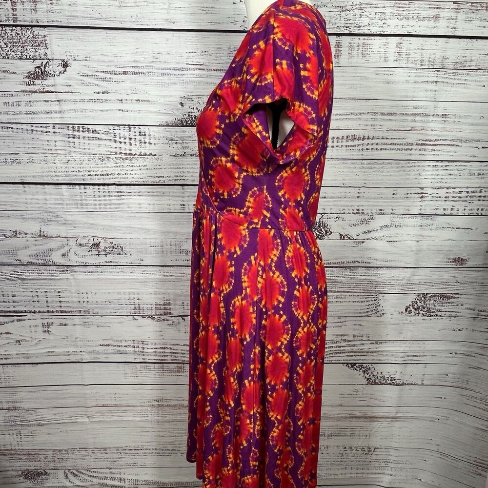 Soft Surroundings Wrap Dress Kaveri Ikat Tie Dye Midi Stretch Women’s Small - Picture 4 of 12